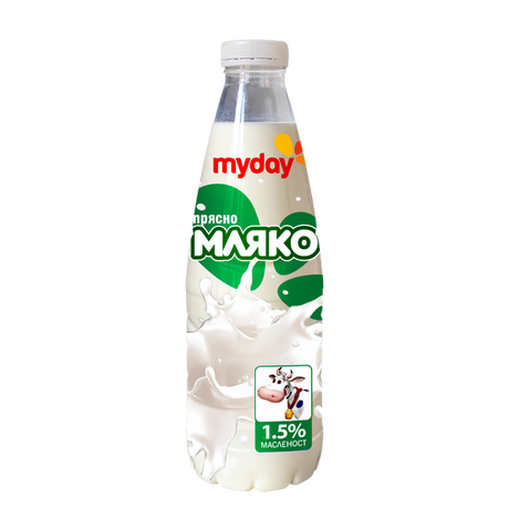 Пастьоризирано мляко MY DAY 1.5%, 1L ℮ 