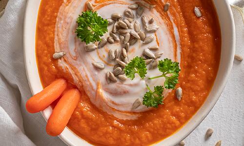 Пюре от моркови със готварски крем