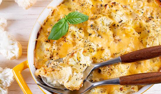 Карфиол с крем за готвене и пекорино