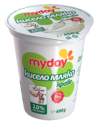 Kисело мляко MY DAY 2%, 400g ℮ 
