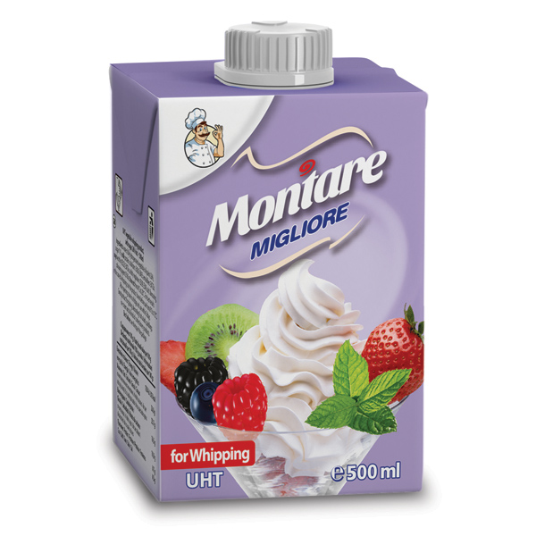 Сладкарски крем Montare Migliore за разбиване 26%, 500ml ℮
