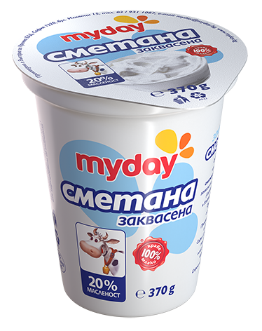 Заквасена сметана MY DAY 20%, ℮ 370 g