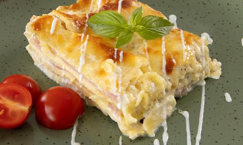 Лазаня с шунка и млечна сметана