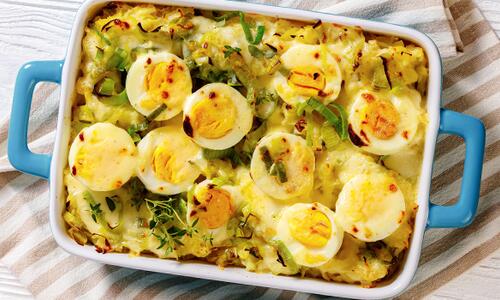 Запеканка с варени яйца