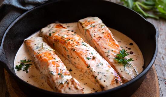 Филе от Сьомга с готварски крем Cremio