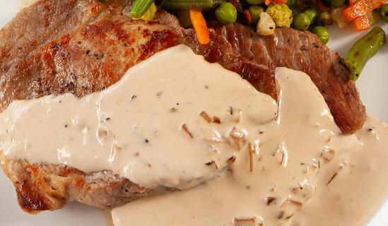 Пържоли с уиски и крем за готвене Cremio