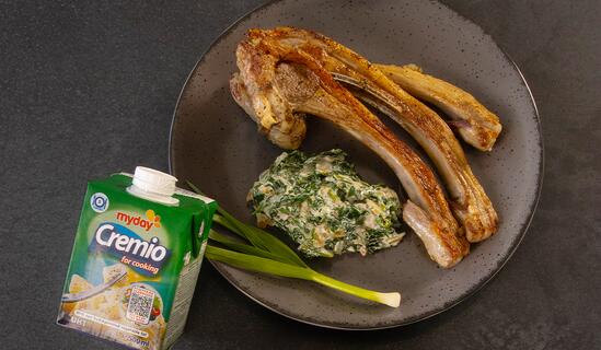 Агнешки котлети със спанак ала крема