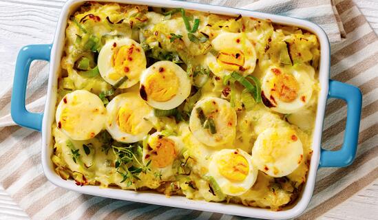 Запеканка с варени яйца