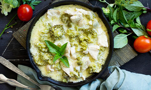  Пилешко с броколи на тиган